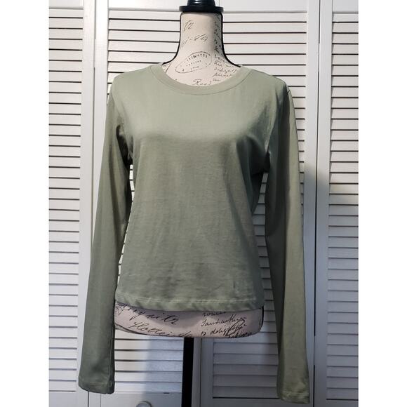 DL1961 Pullover Top Women's Size Small Sage Green Casual Crew Neck Long Sleeve - Picture 1 of 7
